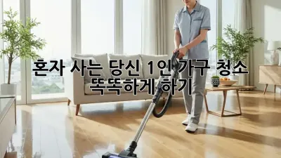 혼자 사는 당신, 1인 가구 청소 똑똑하게 하기!