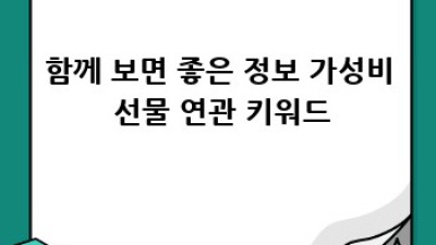 2024 가성비 선물 추천 완벽 가이드